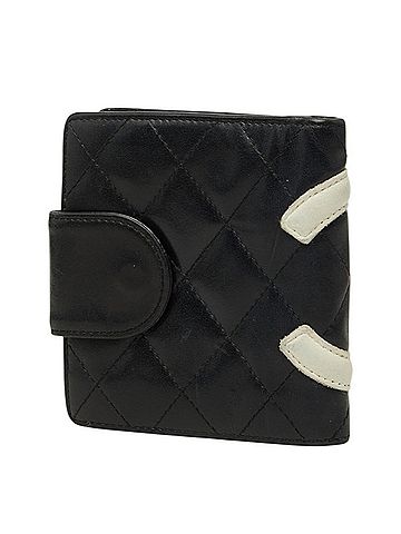 Chanel Chanel Cambon Line Coco Mark Clasp Wallet, Bi-fold Pink and Black Leather, Women's CHANEL (view 2)