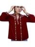 Zara Red Long Sleeve Blouse Size L - photo 4