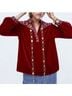 Zara Red Long Sleeve Blouse Size L - photo 14