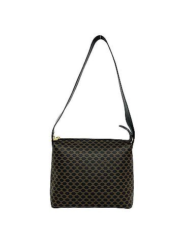 Céline CELINE Macadam Blazon Triomphe Pattern Leather One-Shoulder Bag with Circle Logo Hardware, Black 050099 (view 1)