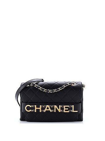 Chanel Logo Enchained Flap Bag Quilted Calfskin Medium (view 1)