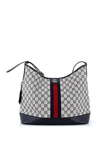 Gucci Ophidia Open Bucket Bag GG Coated Canvas with Leather Medium (view 1)