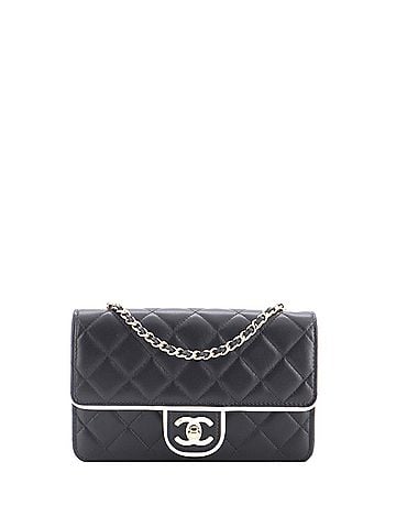 Chanel Enamel CC Bicolor Wallet on Chain Quilted Lambskin (view 1)