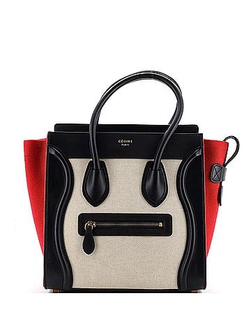 Céline Tricolor Luggage Bag Canvas and Leather Micro (view 1)