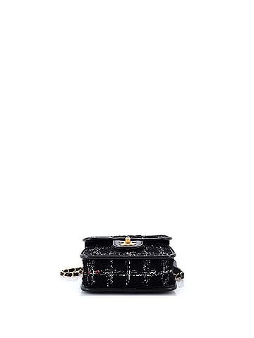 Chanel School Memory Top Handle Flap Bag Quilted Tweed Mini (view 2)