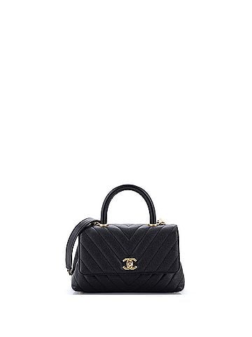 Chanel Coco Top Handle Bag Chevron Caviar Mini (view 1)