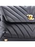 Chanel 100% Leather Black Coco Top Handle Bag Chevron Caviar Mini One size - photo 6