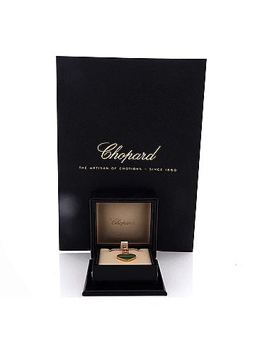 Chopard Happy Hearts Pendant Necklace 18K Rose Gold with Malachite and 1 Floating Diamond (view 2)