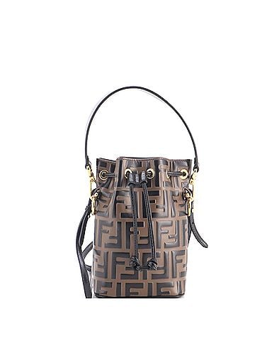 Fendi Mon Tresor Bucket Bag Zucca Embossed Leather Mini (view 1)