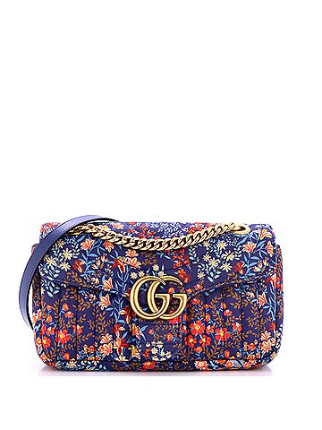 Gucci GG Marmont Flap Bag Floral Print Cotton Small (view 1)
