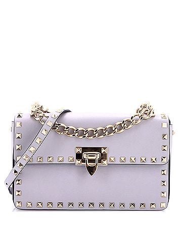 Valentino Garavani Rockstud Chain Flip Lock Flap Bag Leather Medium (view 1)