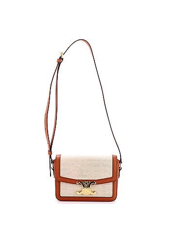 Céline Triomphe Shoulder Bag Canvas with Leather Teen (view 1)