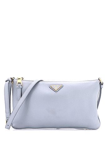 Prada Flat Zip Crossbody Bag Vitello Daino Mini (view 1)