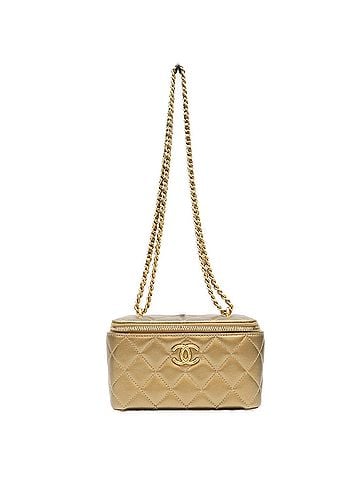 Chanel CHANEL 2023 Cruise CC Dynasty Gold Lambskin Chain Vanity Shoulder Bag with Hardware - Women's Watch (view 1)