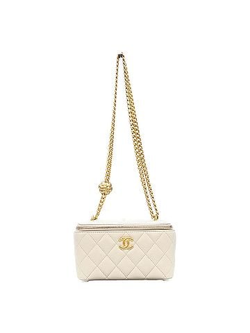 Chanel CHANEL AP3301 Light Blue Lambskin Leather Vanity Shoulder Bag with Gold Hardware and Camellia Ball Chain - Women's (view 1)