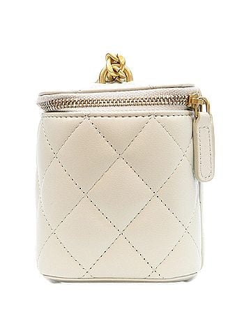 Chanel CHANEL AP3301 Light Blue Lambskin Leather Vanity Shoulder Bag with Gold Hardware and Camellia Ball Chain - Women's (view 2)
