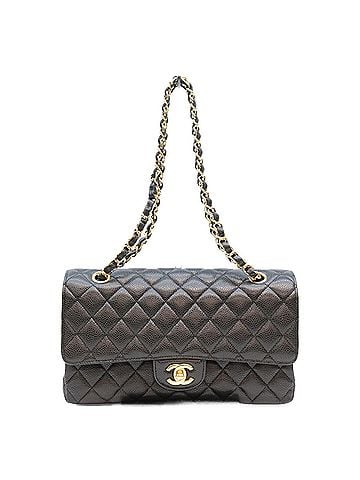Chanel CHANEL A01112 Black Caviar Leather Matelassé 25 Classic Flap Shoulder Bag (No. 19) - Women's (view 1)