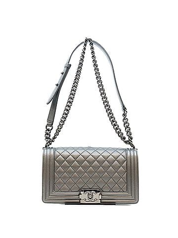 Chanel CHANEL A67086 Black Caviar Leather Boy Chanel 25 Medium Shoulder Bag with Hardware - Women's (view 1)
