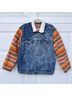 Levi's Stripes Color Block Blue White Denim Jacket Size XL - photo 7
