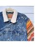 Levi's Stripes Color Block Blue White Denim Jacket Size XL - photo 9