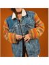 Levi's Stripes Color Block Blue White Denim Jacket Size XL - photo 5