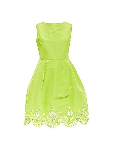 Oscar De La Renta Oscar De La Renta Silk Organza Eyelet Dress (view 1)