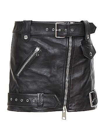 Alexander McQueen Alexander Mcqueen 2023 Leather Biker Skirt (view 1)
