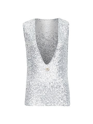 Dolce & Gabbana Dolce Gabbana Sequin Plunge Neck Top (view 1)