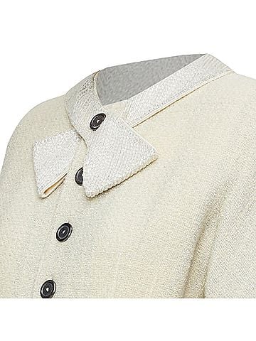 Mario Valentino Valentino Boutique Wool Tweed Beaded Collar Bar (view 2)