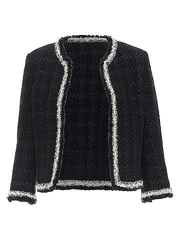 Saint Laurent Saint Laurent Navy Wool Silk Tweed Jacket (view 1)