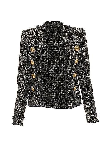 Balmain Balmain Gold Tweed Lion Button Jacket (view 1)