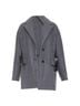 Prada 100% Wool Gray Prada 2022 Cashmere Leather Belted Coat Size 4 - photo 3