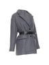 Prada 100% Wool Gray Prada 2022 Cashmere Leather Belted Coat Size 4 - photo 4