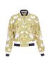 Versace 100% Silk White Versace Silk Barocco Chain Bomber Size 4 - photo 9