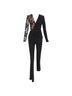 Givenchy 100% Silk Black Givenchy Silk Cotton Lace Jumpsuit Size 4 - photo 1