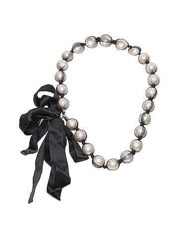 Lanvin Lanvin Pearl Double Ribbon Necklace (view 1)