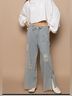 Pol 100% Cotton Stripes Blue Casual Pants Size L - photo 4