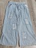 Pol 100% Cotton Stripes Blue Casual Pants Size L - photo 14
