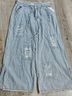 Pol 100% Cotton Stripes Blue Casual Pants Size L - photo 5