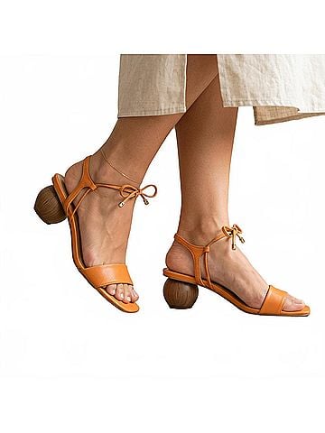 Bruno Menegatti Women's Annette Leather Sandal in Orange (view 2)