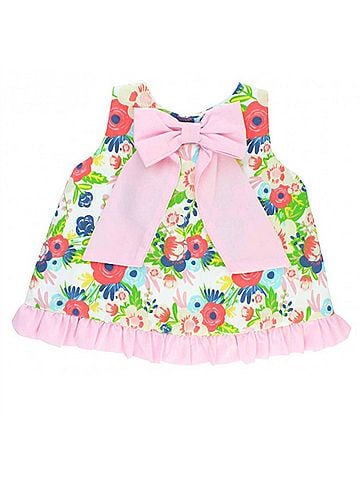 Ruffle Butts English Garden 2 Pc. Swing Top And Diaper Cover Set in Pink/Green (view 1)