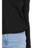 Bobi Solid Black Split V-Neck Tee With Raw Cut Binding in Black Size S - photo 4