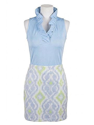 Gretchen Scott Designs Jersey Sleeveless Ruffneck Top - Solid in Periwinkle (view 1)