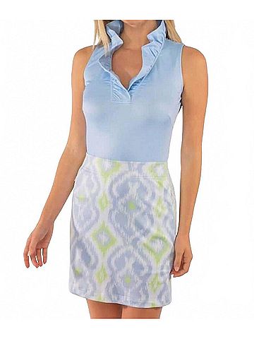 Gretchen Scott Designs Jersey Sleeveless Ruffneck Top - Solid in Periwinkle (view 2)