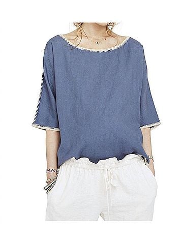 Hatch Women'S The Luna Top in Blue (view 2)