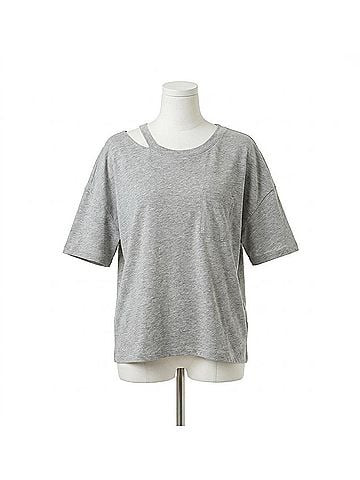Chaser Vintage Jersey Vented Short Sleeve Pocket Tee in Heather Grey (view 1)