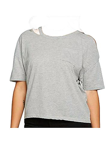 Chaser Vintage Jersey Vented Short Sleeve Pocket Tee in Heather Grey (view 2)
