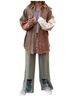 Pol Brown Shacket Jacket Top in Brown Size M - photo 4