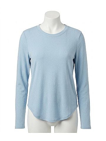 Chaser Long Sleeve Crew Neck Shirttail Tee in Ocean View (view 1)
