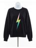 Chaser Black Rainbow Gradient Bolt Long Sleeve Sweatshirt in True Black Size S - photo 1